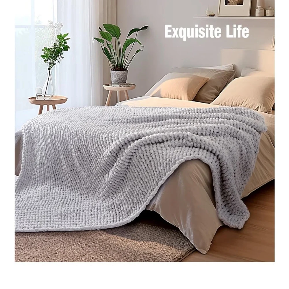 YJLMLY Chunky Knit Throw Blanket,60x80 Inch 073